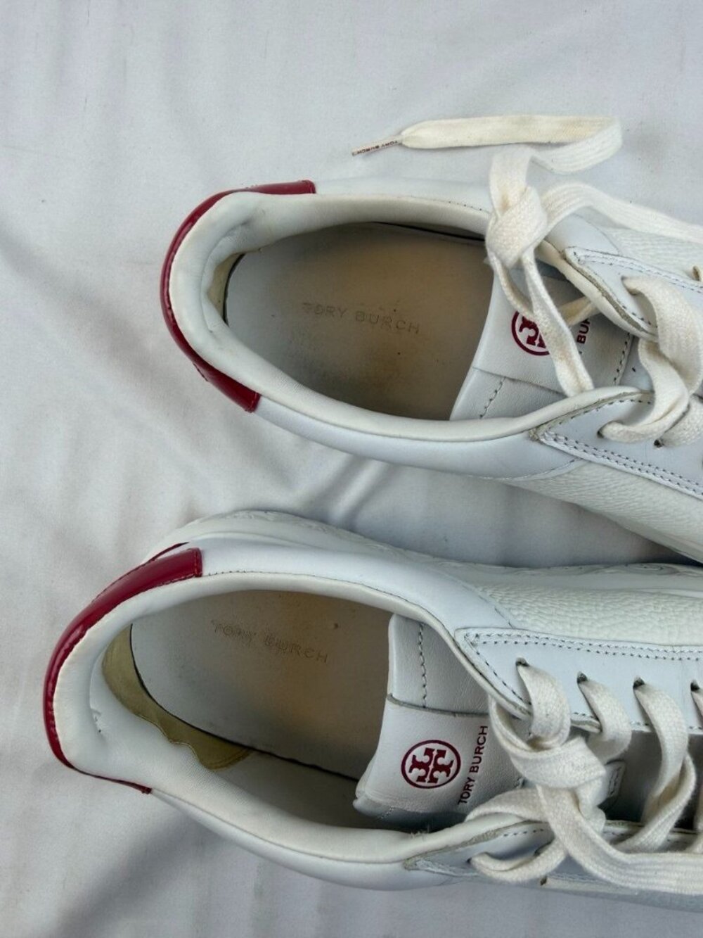 Tory Burch Ladybug Sneaker Size 8.5M White/Berry 149083 Excellent Condition - Picture 8 of 11